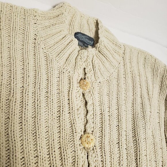 Vintsge BiHand cable knit Sz M/L 80% Silk 20% Nylon ceramic buttons - Picture 11 of 12